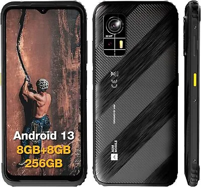 AGM H6 Ultra-Thin Rugged Smartphone Unlocked 6.56'' 16GB+256GB Android 13 Phones • $199.99