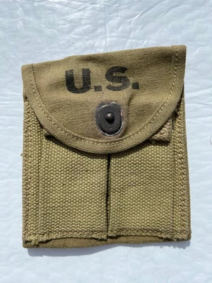 $15 • Buy US Army USMC Marine WW2 M-1 CARBINE KHAKI BUTT STOCK AMMO POUCH EXC '43 Vtg RARE