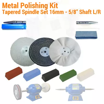 Aluminium Alloy Brass Steel 11pc Metal Polishing Kit For 200mm 8  Bench Grinder • $99.99