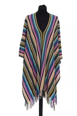 Missoni Geometric Fantasy Fringed Poncho • $216.95