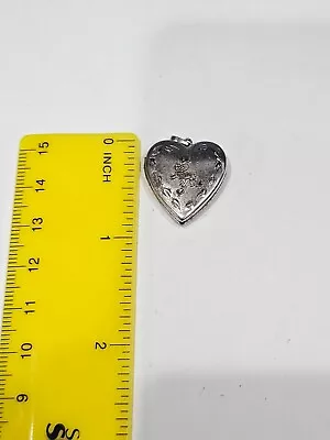 Vintage Sterling Silver Heart Locket Pendant  I Love You!  • $25