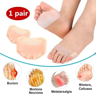 2 X GEL METATARSAL SORE BALL OF FOOT PAIN CUSHIONS Pads Insoles Forefoot Support • £4.99