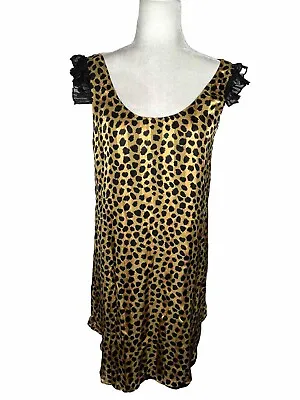 Miguelina Animal Print Slip Dress Size M . 100% Silk  • $39