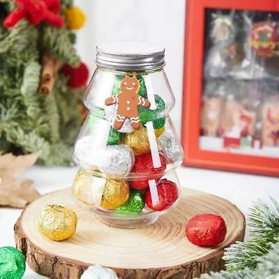 Christmas Plastic Storage Jar Sweets Biscuit Treats Shop Display Container Gift✿ • $18.44