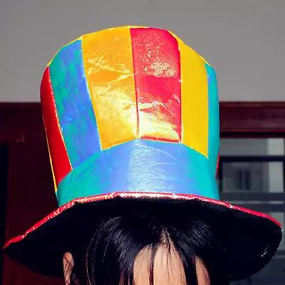 Multicolor Clown Top Hat Costume Accessory Birthday Gift Headwear Magic Show • £7.56