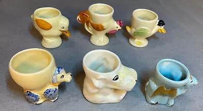 Vintage 1930s English Novelty Animal Egg Cups Assorted  Lot Of 6 • $20