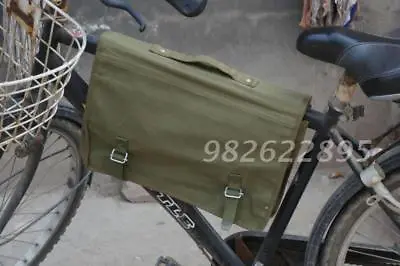 Original Surplus Chinese Canvas Army Messenger Bag Bicycle Pannier Collectibles  • $18.69