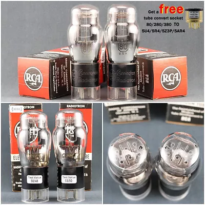 Match Pair RCA By CUNNINGHAM 80 280 380 5U4 5R4 5AR4 5Z3P US TUBES D Getter • $55