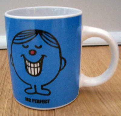 £8.95 • Buy Mr Men Mr Perfect Blue Mug Who Said There’s No Such Thing As Perfect 2014 Thoip