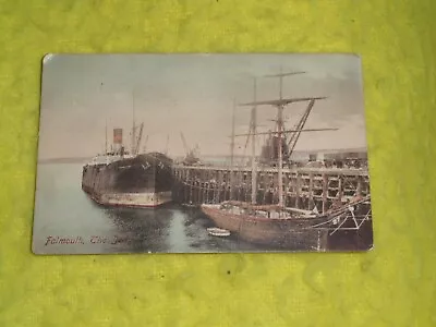 Postcard Falmouth The Jetty Cornwall Litho. Good P/m 1909 Frith's Series • £7
