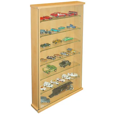 Collectors Wall Display Cabinet With 6 Glass Shelves - Beech 3319OC • £74.99