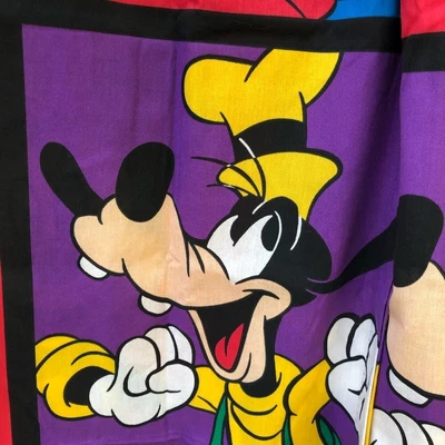 Disney Mickey Mouse Goofy Minnie Mouse Color Block Curtains Vtg. 10 Pcs. • £22.51