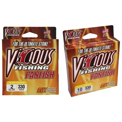 Vicious Panfish HiVis Monofilament Fishing Line Yellow • $12.01