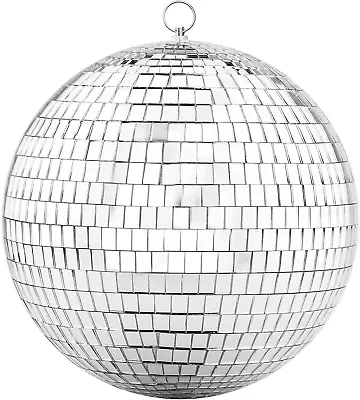 £21.41 • Buy Updated 200mm Mirror Disco Ball With Hanging Ring, Silver Glitter Ball Great For