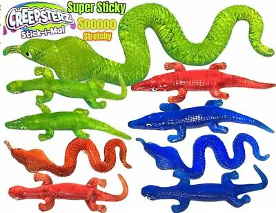 £3.49 • Buy Super Sticky Lizard, Snake, Crocodile Party Squishy Fun Toy Gel Jelly Stretchy 