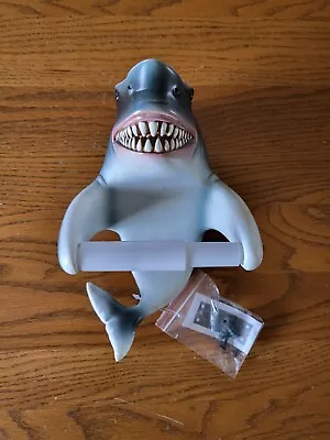 Mounted Smiling Nautical Shark Toilet Roll Holder Decor 🦈🧻 • £24.10