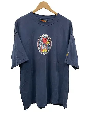 Vintage USA World Industries FLAMEBOY Devil Skate Blue TShirt Size XL • $149.97