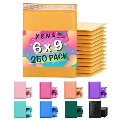 Yens® 250 #0 6x10 Kraft Bubble Padded Envelopes Mailers Inner 6x9 • $29.99