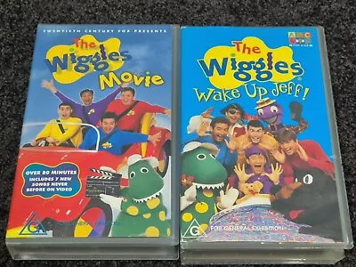 X2 OG Wiggles VHS Tapes Wake Up Jeff & The Wiggles Movie • $10