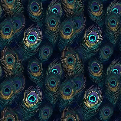 £1.50 • Buy ITALIAN PRINTED VELVET FABRIC Peacock Feathers For  Curtains Cushions Lampshades