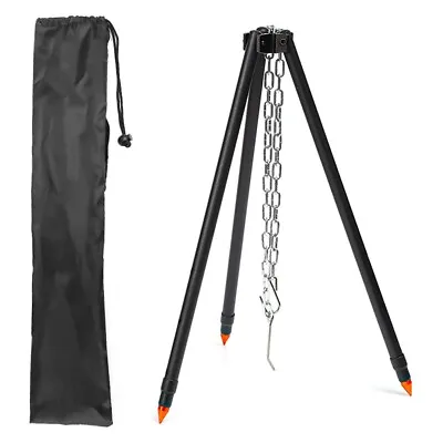 Outdoor Cooking Tripod Adjustable Garden Campfire Foldable Hanging Grill Swivel • $45.99