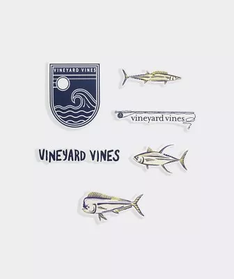 New Authentic Vineyard Vines Gone Fishing Sticker Decal Set Free Shipping! • $9.99