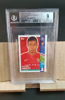 🔥pop 8🔥 Bgs 9 Topps Uefa Champions League 2017/18 Kylian Mbappe Rookie Sticker • £1599.99