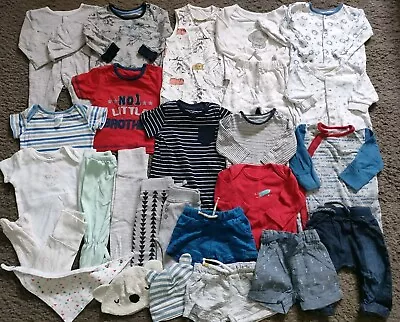 Baby Boys 0-3 Months Mths. Job Lot Of Clothes. Bundle Of Socks Trousers Vests • £12.50
