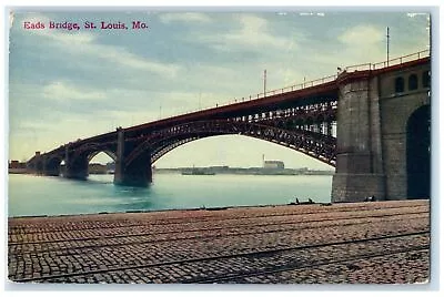 C1910's Eads Bridge Mississippi River Railway View St. Louis Missouri Postcard • $29.95