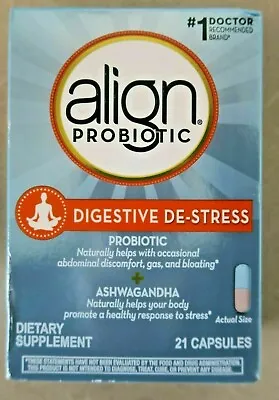 Align DIGESTIVE DE-STRESS Probiotic 21 Capsules Each Exp 7/24 • $11.99