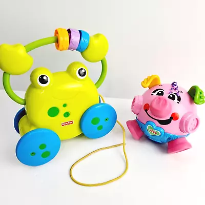 X2 Toys Fisher Price Pull Along Froggie Toy & Bounce & Giggle Pig Children's • $29.98