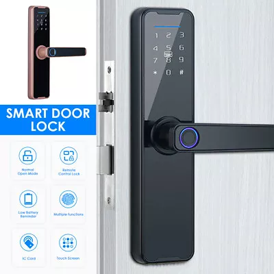 Electronic Digital Smart Door Lock Fingerprint APP Card Password Key Home Lock • £57.99
