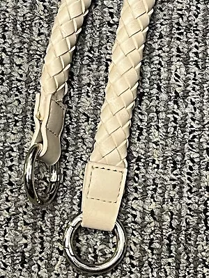 Miche Woven Cream Handbag Handles Straps 24”Braided And Rings USED • $8.99