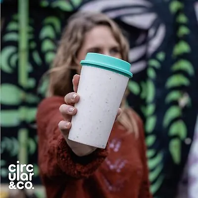 2 PACK Reusable Eco Coffee Mug Insulated Travel Tumbler Tea Cup 12oz With Lids • £9.99