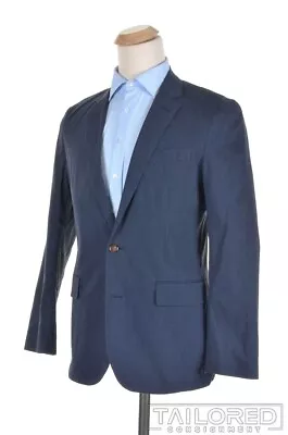 J. CREW Ludlow Solid Blue Cotton Mens Blazer Sport Coat Jacket - 38 R • $95