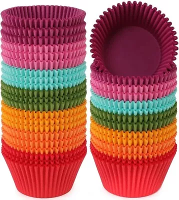 Caperci Bright Rainbow Jumbo Cupcake Liners Extra Large Muffin Baking Cups 300-C • $14.37