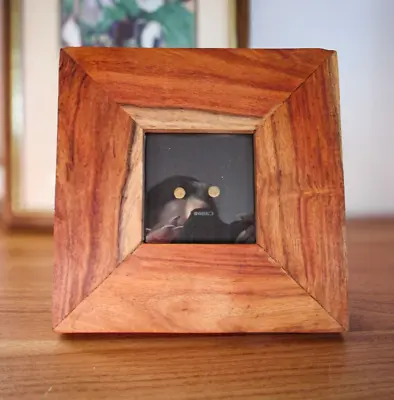 Vintage Solid Wood Picture Frame-Standing Square Light Wood Finish 6.25 Inches • $12