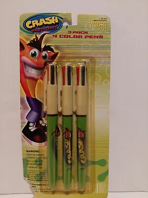 Crash Bandicoot 3 Pack 4 Color Pen Sealed 2001 • $99.99