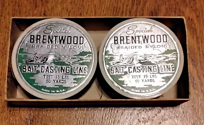 Vtg.  2 Spools Of Brentwood Braided Nylon Bait Casting Line 15 Lb  Original Box • $16