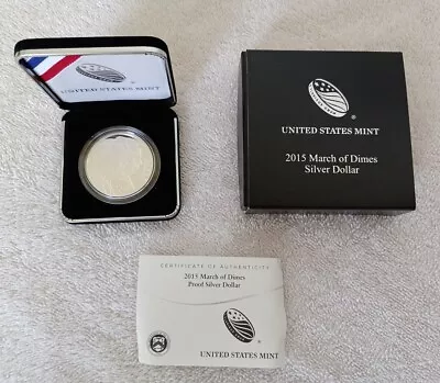 Proof 2015 W March Of Dimes Commemorative  Silver Dollar $1 Coin With Box/COA • $29