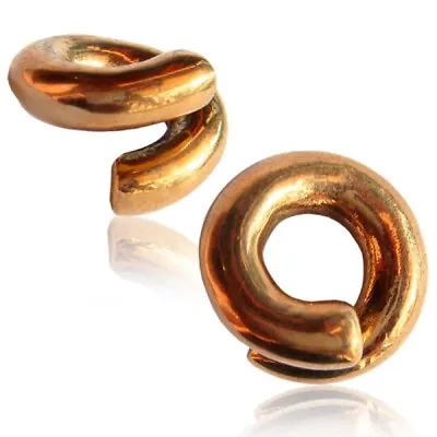 Pair 4g Rose Brass Coil Twists Ear Weights Plugs Tunnels Stretch Gauge Hoops • $17.99