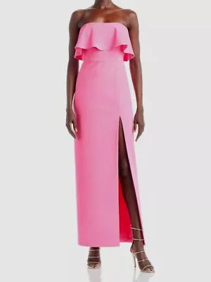 $220 Aidan Mattox Women's Pink Strapless Popover Gown Dress Size 0 • $70.78