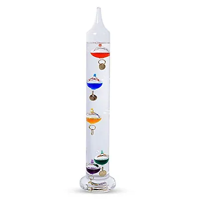 Galileo Glass Thermometer With Multicolor Floating Balls Office Table Home Decor • $14.99