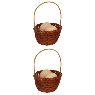  24 X7cm Bamboo Mini Basket Favors Gift For Kids Donut Decorations • £11.38