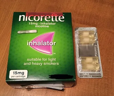 £7.99 • Buy Nicorette Inhalator 15mg 4 Cartridges - Nicotine - NO MOUTHPIECE