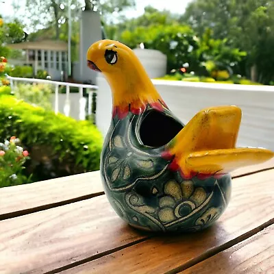 Mexican Bird Dove Pottery Planter Redware Animal Figure Flower Pot • $23.99