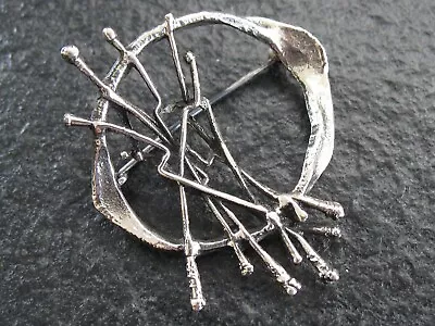 Brooch Silver 835 Vintage Design Very Unusual From Approx. 1965 • $84.06