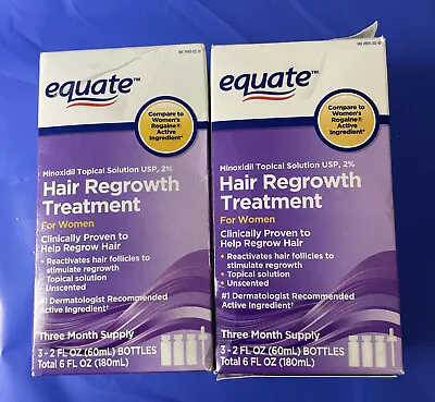 2x 3 Months’ Equate Women's Hair Regrowth Topical Solution 2% Minoxidil 9/24+ • $40
