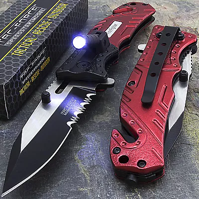 7.75  Tac Force Fire Fighter Flashlight Spring Assisted Folding Pocket Knife • $9.95