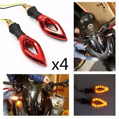 $15.90 • Buy 4x Red Motorcycle LED Turn Signal Indicator Light For Suzuki GSXR Streetfighter